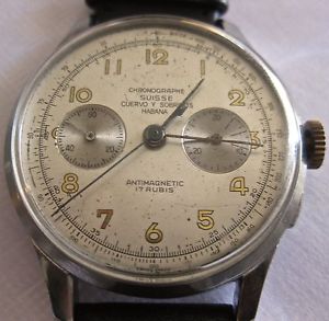 Vintage cuervo y sobrino HABANA  Chronograph swiss Watch Landeron 57