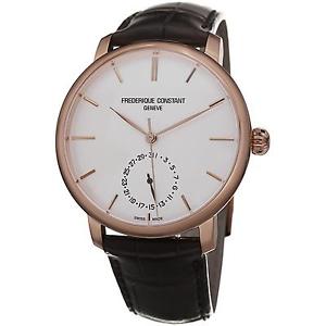Frederique Constant Slim Line Men's 42mm Automatic Brown Leather Watch FC710V4S4