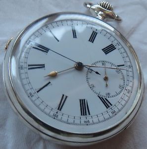 XFine Minute Repeater & Chronograph pocket watch open face silver case