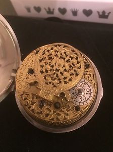 Super Abraham Busch Paircased Oignon Verge Fusee. Pocket Watch. Spindeluhr.