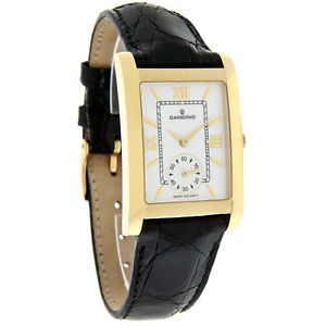 Candino Mens 18K Gold Black Leather Strap Swiss Quartz Watch C106/1