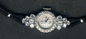 Elegant Women's 780 Hamilton Platinum & Diamond Wristwatch + Appraisal - RUNNING