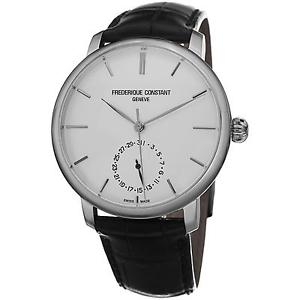 Frederique Constant Slim Line Men's 42mm Automatic Black Leather Watch FC710S4S6