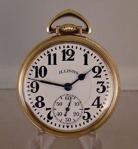 ANTIQUE ILLINOIS SANGAMO SPECIAL 23j 10k GOLD FILLED OF RAILROAD 16sPOCKET WATCH