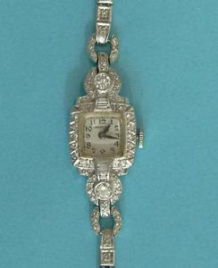 Diamond Ladies Watch, Platinum Vintage Antique Hamilton Diamond Watch, MINT!!!