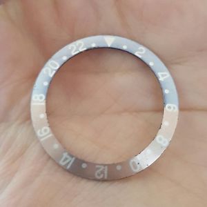 Vintage Rolex GMT 1675 faded insert 'fat font' red back (gmt ghost insert bezel)