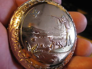 18's Waltham Vanguard Pocket Watch Hunter 23 Jewel Mutli-Color Case N. Mint WOW