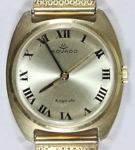 Vintage Movado Kingmatic Solid 14K Gold Automatic Wrist Watch - WORKS GREAT