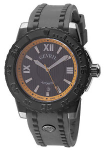Gevril Men's 3112 Seacloud Automatic Luminous Black Rubber Date Wristwatch