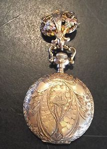 ANTIQUE WOMEN'S 14K WALTHAM POCKET WATCH with BROOCH