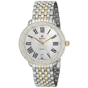 NEW Authentic Michele Serein 16 Diamond MOP Two Tone Gold MWW21B000007 Watch