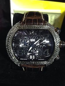 Invicta Black Diamond Chronograph Watch, RARE, 4.5 Carats of black diamonds