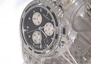 New Men's Movado Esperanza BLK Dial Chrono 0605765 0.70ct Approx Diamond Watch *