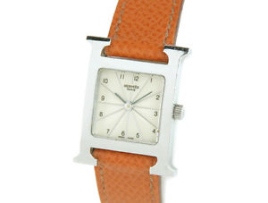 Pre-Owned Hermes H Watch SS/Brown Leather Women's Quartz Wristwatch HH1.210, MR