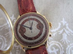 Ultra Rare Eberhard Pre Extra Fort Rose Gold 18K  Rare Burgundy Dial Museum Mint