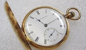 AMERICAN WATCH CO WALTHAM P.S. BARTLETT 18K DOUBLE HUNTER 10J 1875 WATCH HVC62-F