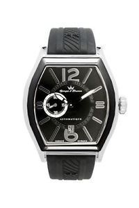Yonger & Bresson Men's YBH 8342-01 Chenonceau Automatic Black Rubber Date Watch
