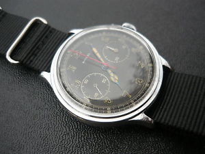 Vintage oversize 40mm Nivrel military chronograph rare WWII era pilot’s watch