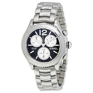 Ebel X-1 Black Dial Chronograph Stainless Steel Mens Watch 1216120