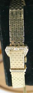 VINTAGE! 14K Gold and Diamonds Ladies Wakmann Flip Top Wristwatch Circa 1960’s