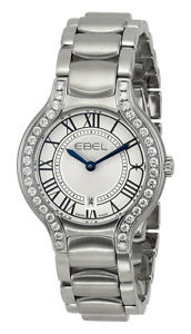 Ebel Beluga Stainless Steel & Diamond Womens Luxury Watch Calendar 1216069