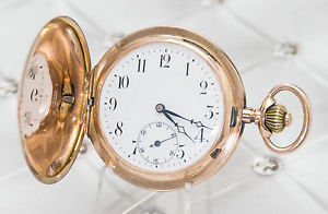 585er Glashütte Taschenuhr Savonette 14kt - 3 Deckel + Gehäuse Gold