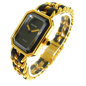 Authentic CHANEL Vintage Premiere Wristwatch Gold Quartz Swiss Made #L V09935