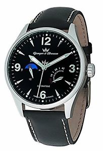 Yonger and Bresson Men's YBH 8317-01 Automatic Black Dial Black Rubber Watch