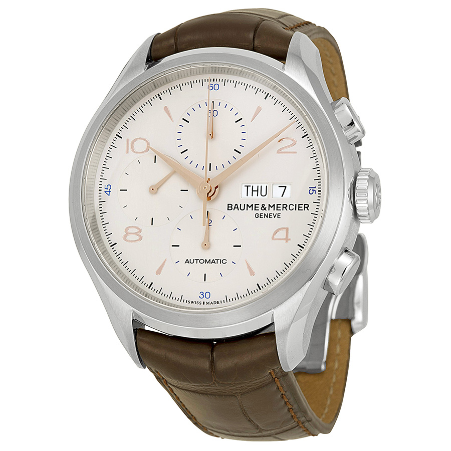 Baume et Mercier Clifton Automatic Chronograph Silver Dial Mens Watch 10129