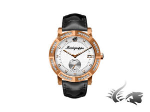 Montegrappa Nero Uno Ladies Quartz watch, PVD Rose Gold, Diamonds, White, 36mm