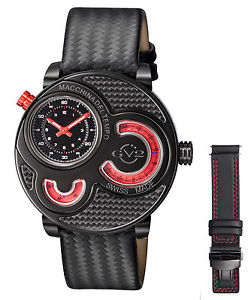 GV2 By Gevril Men's 8305 Macchina Del Tempo Limited Edition Black Leather Watch