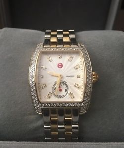Michele Urban Mini Two Tone Gold Diamond Watch & Band MW02A01D1942 Refurbished