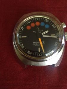 Vintage Aquastar Regate Olympic Start S/Steel Watch Fully Working 40 Mm Case