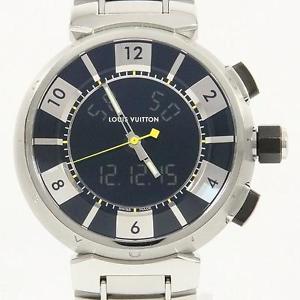 Authentic LOUIS VUITTON Q118F Tambour in Black Quartz  #260-001-447-2510