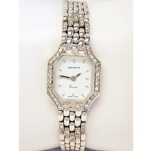 14kt White Gold Lady's Geneve Watch w/ .45cts Round Diamonds