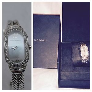 David Yurman Petite Madison Steel and Silver Diamond  T408 Cable