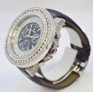 W496- Mens Ice Time Joe Rodeo avengers with Diamonds Black Leather Watch.