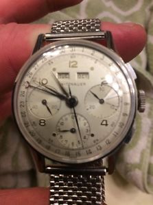 Wittnauer Triple Date Chronograph Watch Circa 1950's