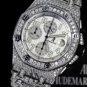 White GOLD Audemars Piguet Royal Oak Offshore 44 mm Custom Diamonds watch