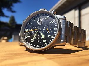 Fortis Flieger Day Date Chronograph 40mm - rare sapphire back - 597.10.141