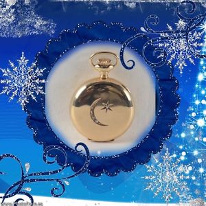 Antique 14K Solid Gold Elgin Pocket Watch w/ Diamonds, Comes w/ 14K Gold  Chain