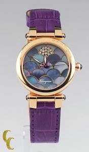 Salvatore Ferragamo Idillio Watch with MOP/Diamond Dial & Purple Band FI2040013