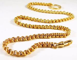 One-of-a-kind 14k Gold Custom Made Pocket Watch Chain