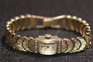 Concord Vintage 14K Solid Gold & Diamond Accent Mechanical Ladies Luxury Watch