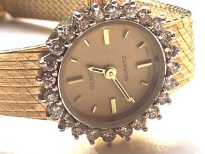 Vintage watch, diamonds and gold (14k), women's, excellent condition