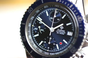 Zodiac Automatic Taucher-Chronograph "Red Dot" rare Sammleruhr 1980'er Jahre TOP