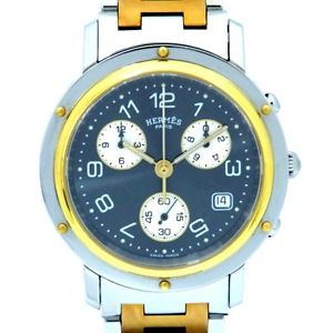 Pre-Owned Hermes Clipper Diver Chrono SS/GP Gray Dial Men's Watch CL1.920, MR