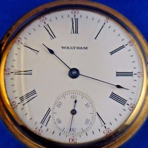 1914 American Waltham Watch Co. Pocket Watch Model 1899 Size 16 14k Gold Case