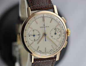 VINTAGE WATCH CHRONO ZENITH STELLINA 18K GOLD 60' MANUAL CAL 146 D MERAVIGLIOSO