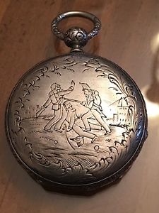 Early J R Losada London Coin Silver Pocket Watch Fancy Movement & Case